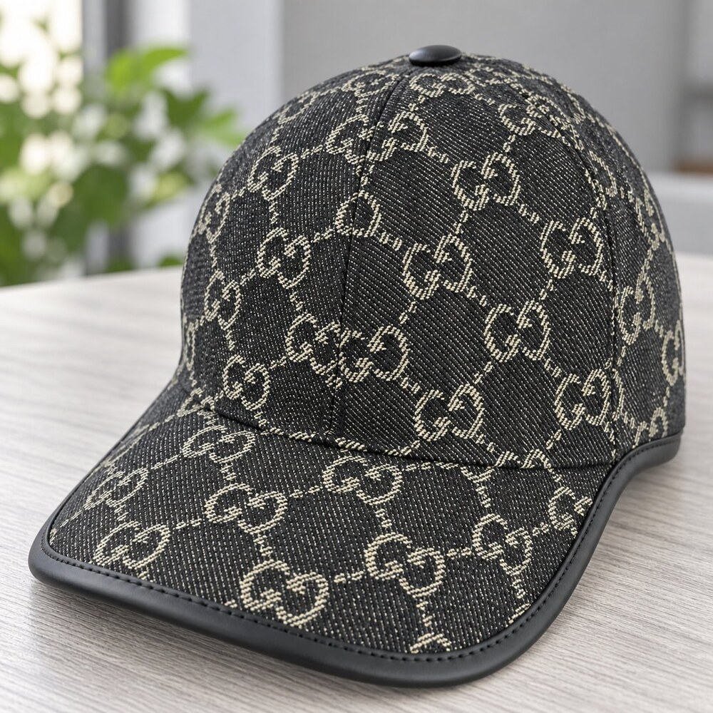 Gucci Black GG Monogram Baseball Cap - Picture 6 of 6